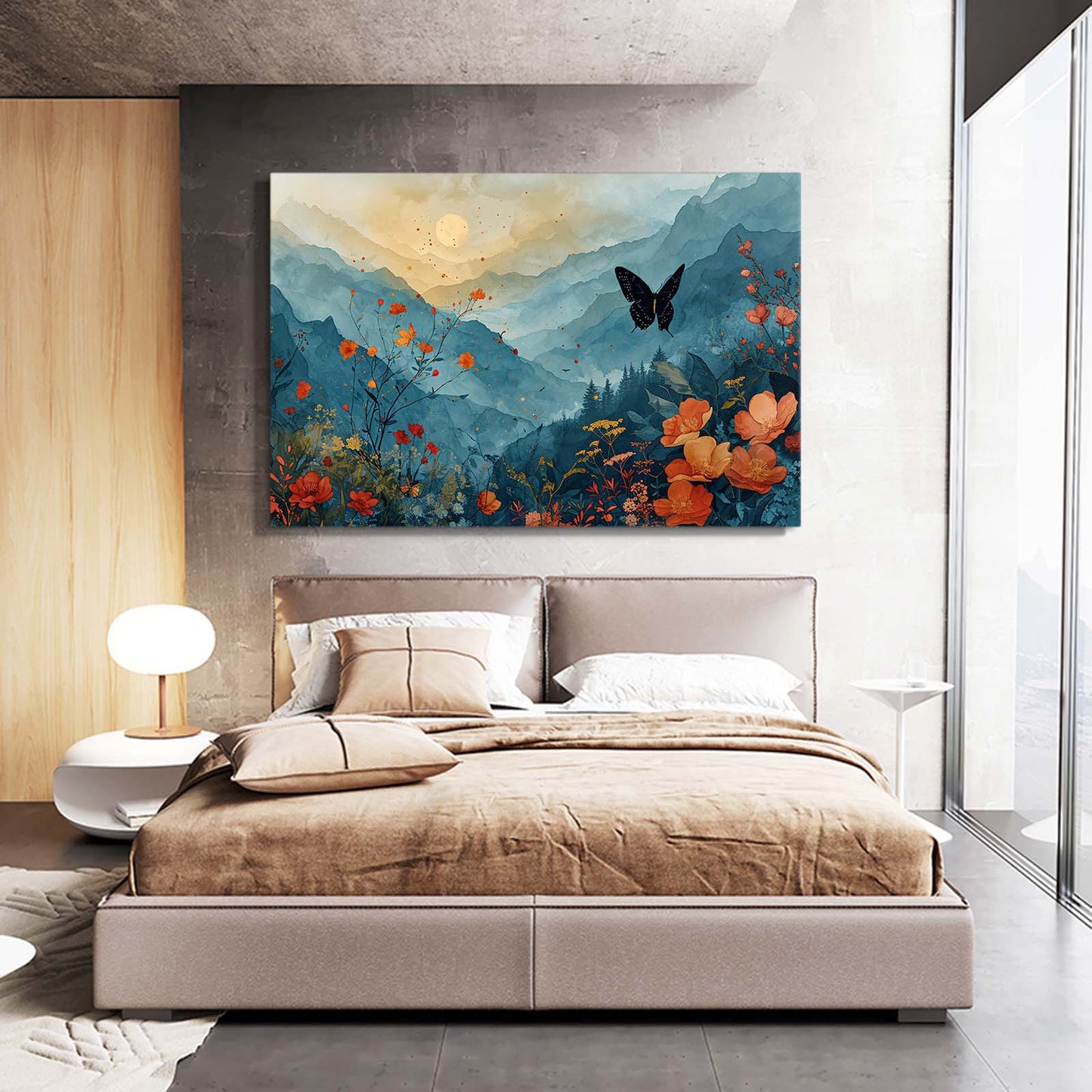 Mountain Bloom Butterfly Wall Art