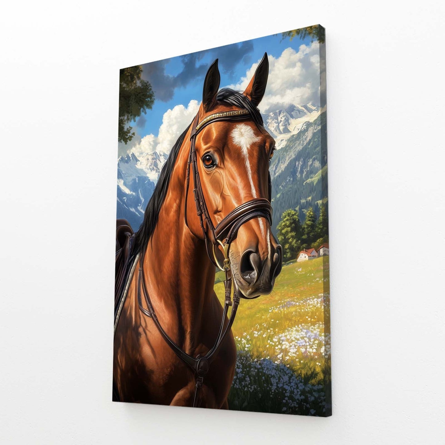 Mountain Horse Canvas – angled canvas view on white background
