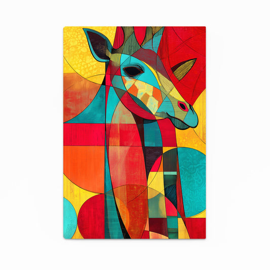 Colorful abstract painting of a deer on a white background