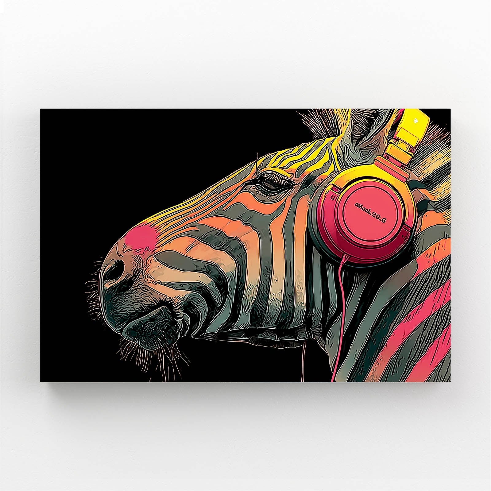 Music Zebra Wall Art – styled in a furnished interior