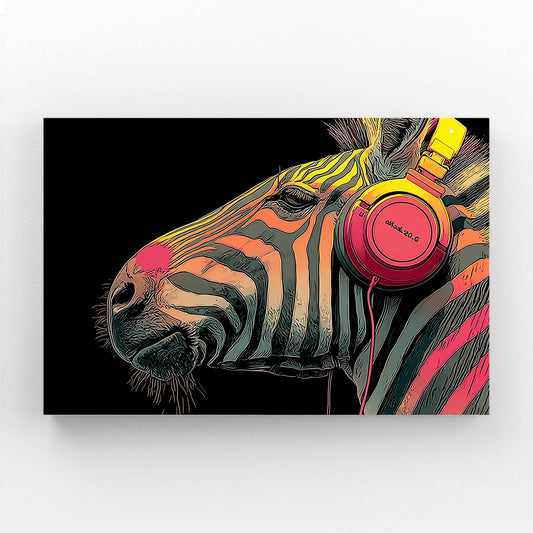 Music Zebra Wall Art – styled in a furnished interior