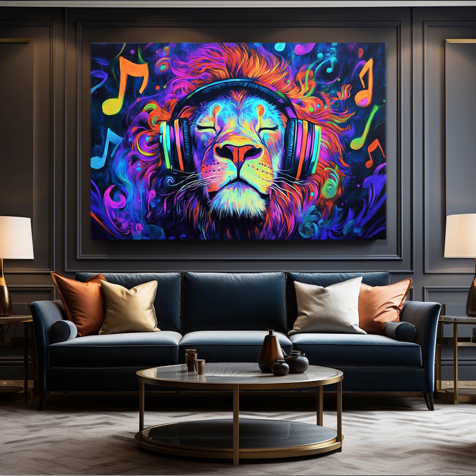 Musical Vibes Lion Wall Art