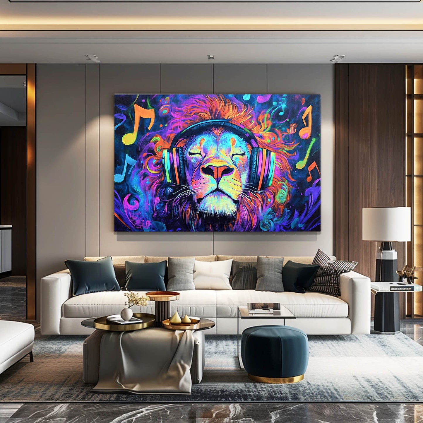 Musical Vibes Lion Wall Art