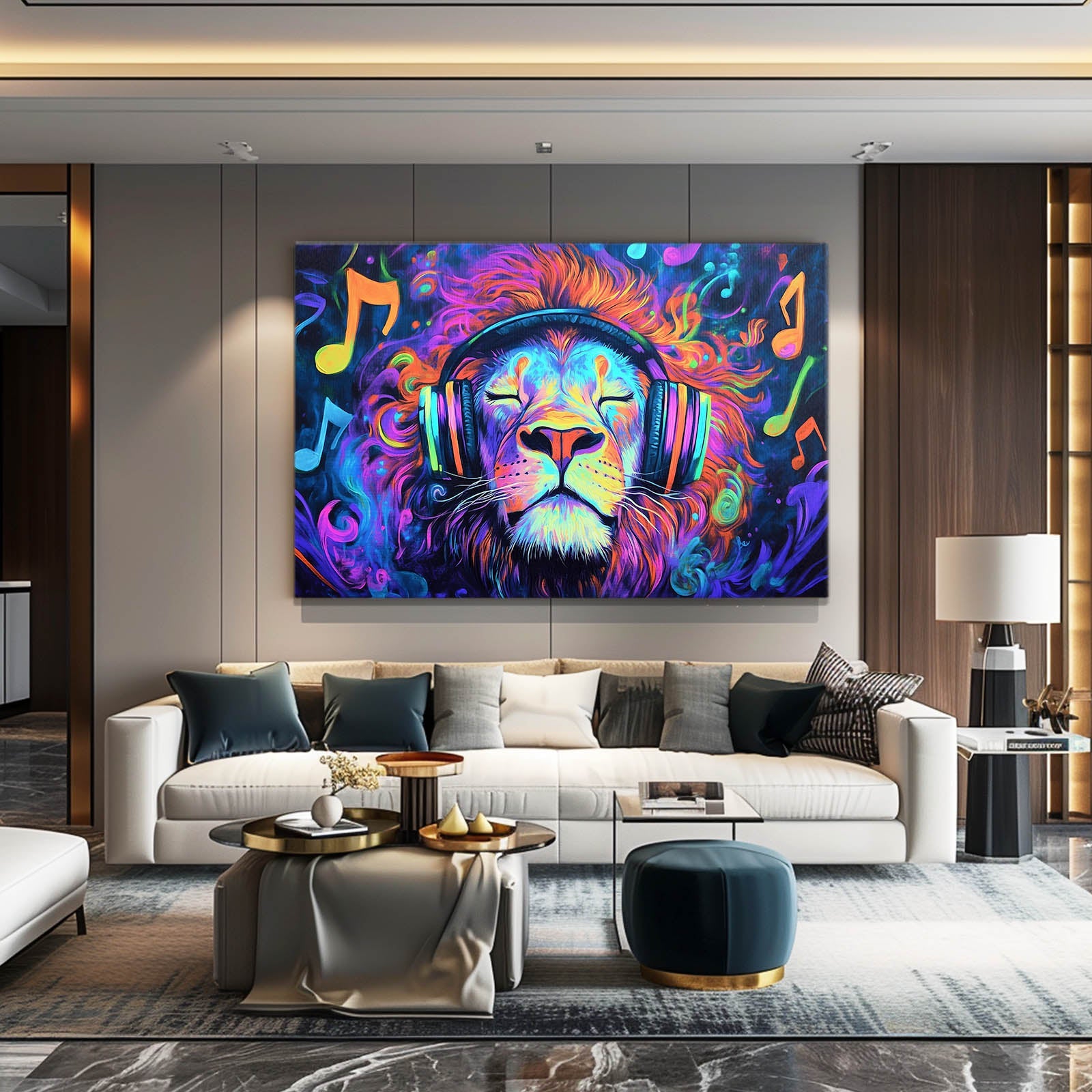 Musical Vibes Lion Wall Art
