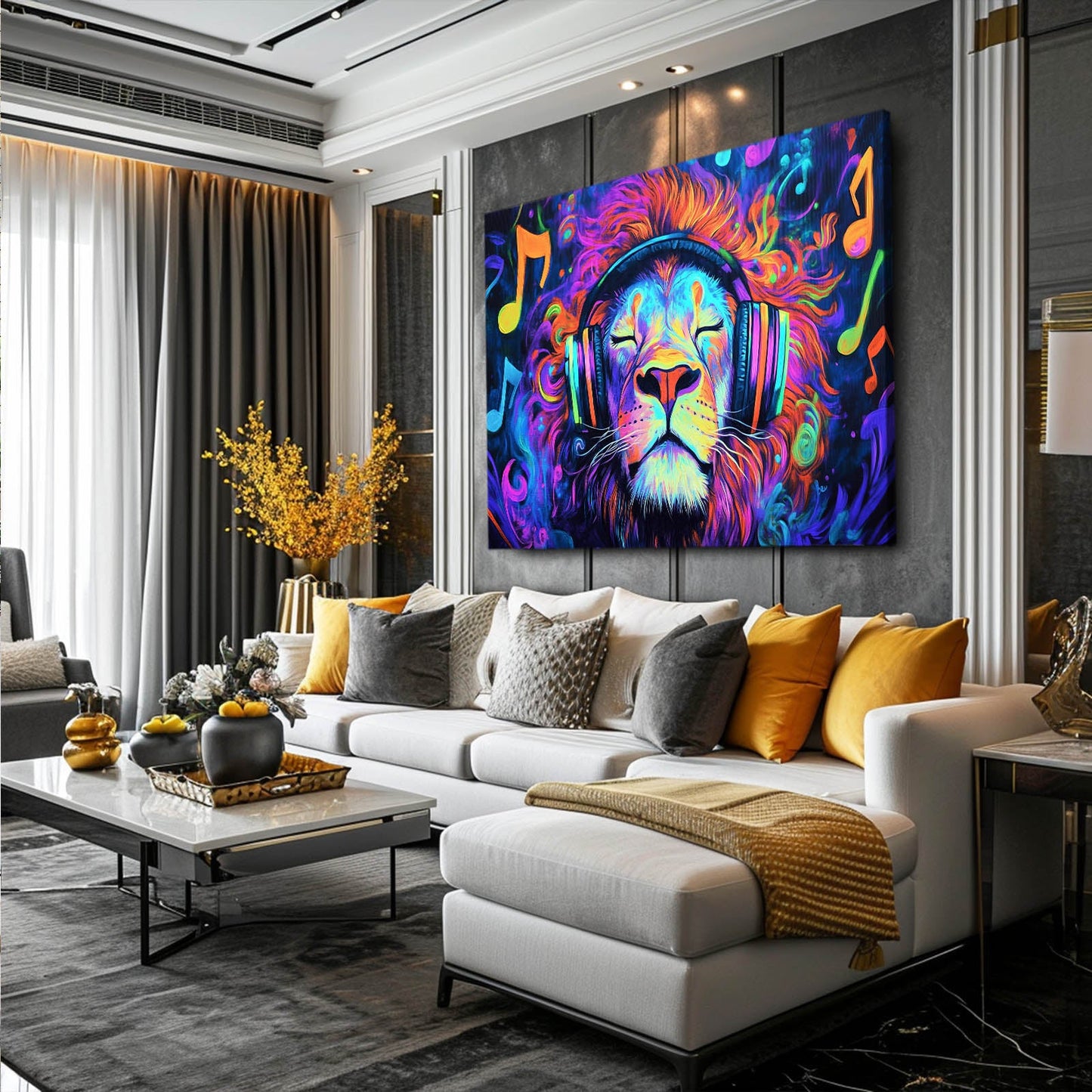 Musical Vibes Lion Wall Art