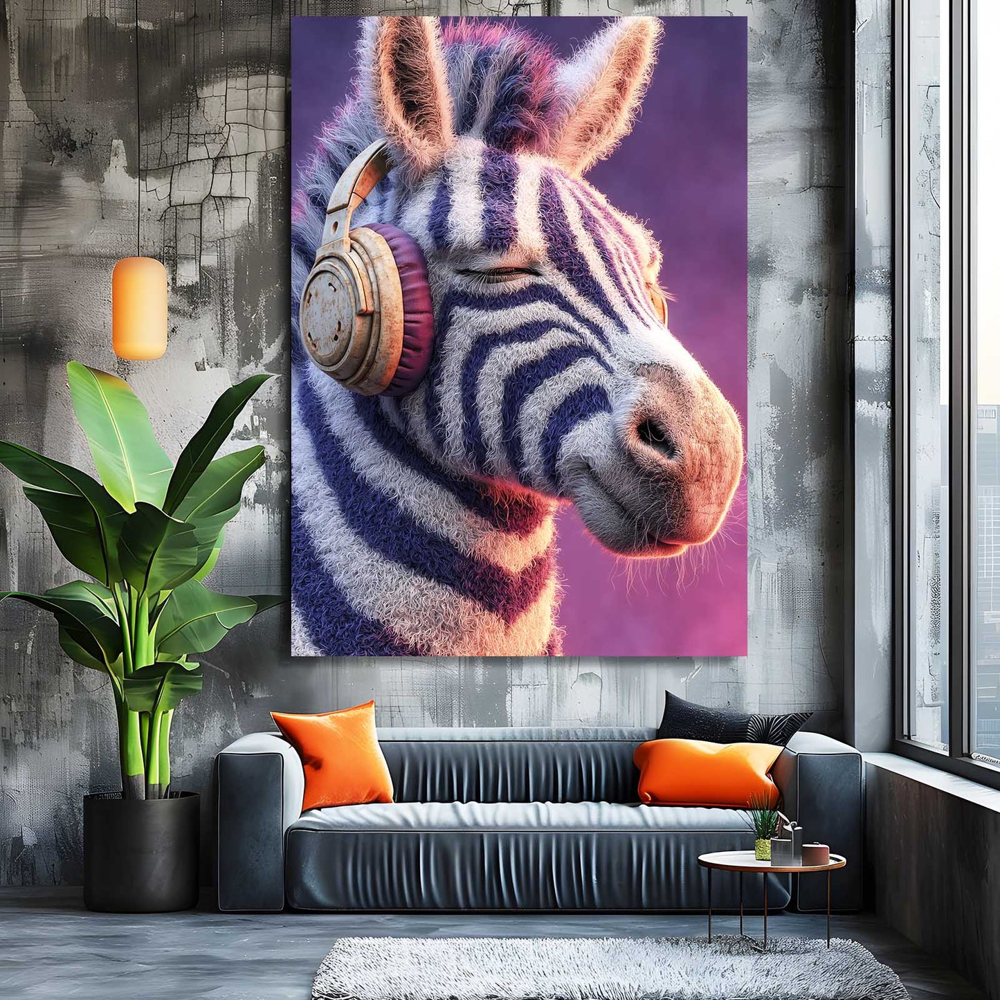 Musical Zebra Art – styled in a furnished interior
