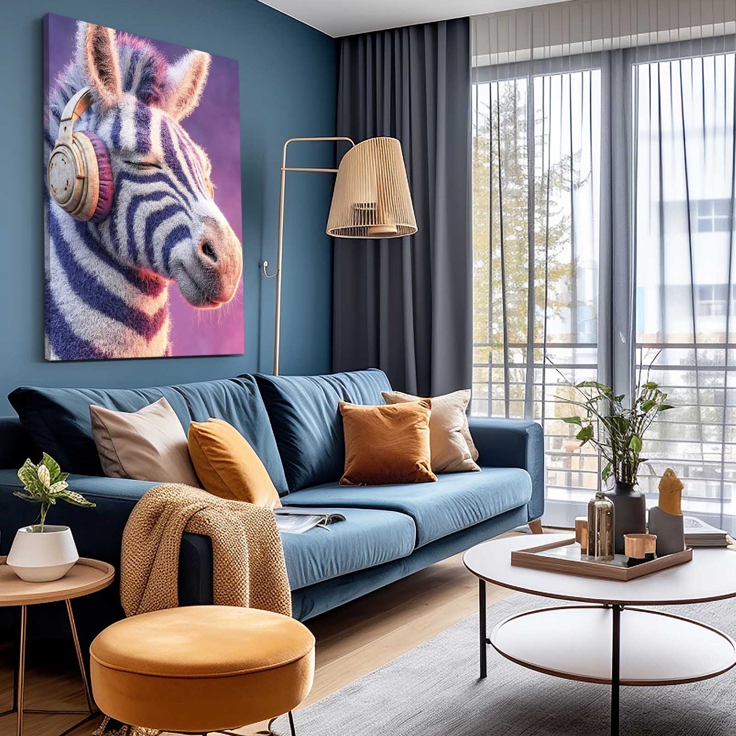 Musical Zebra Art – styled in a furnished interior