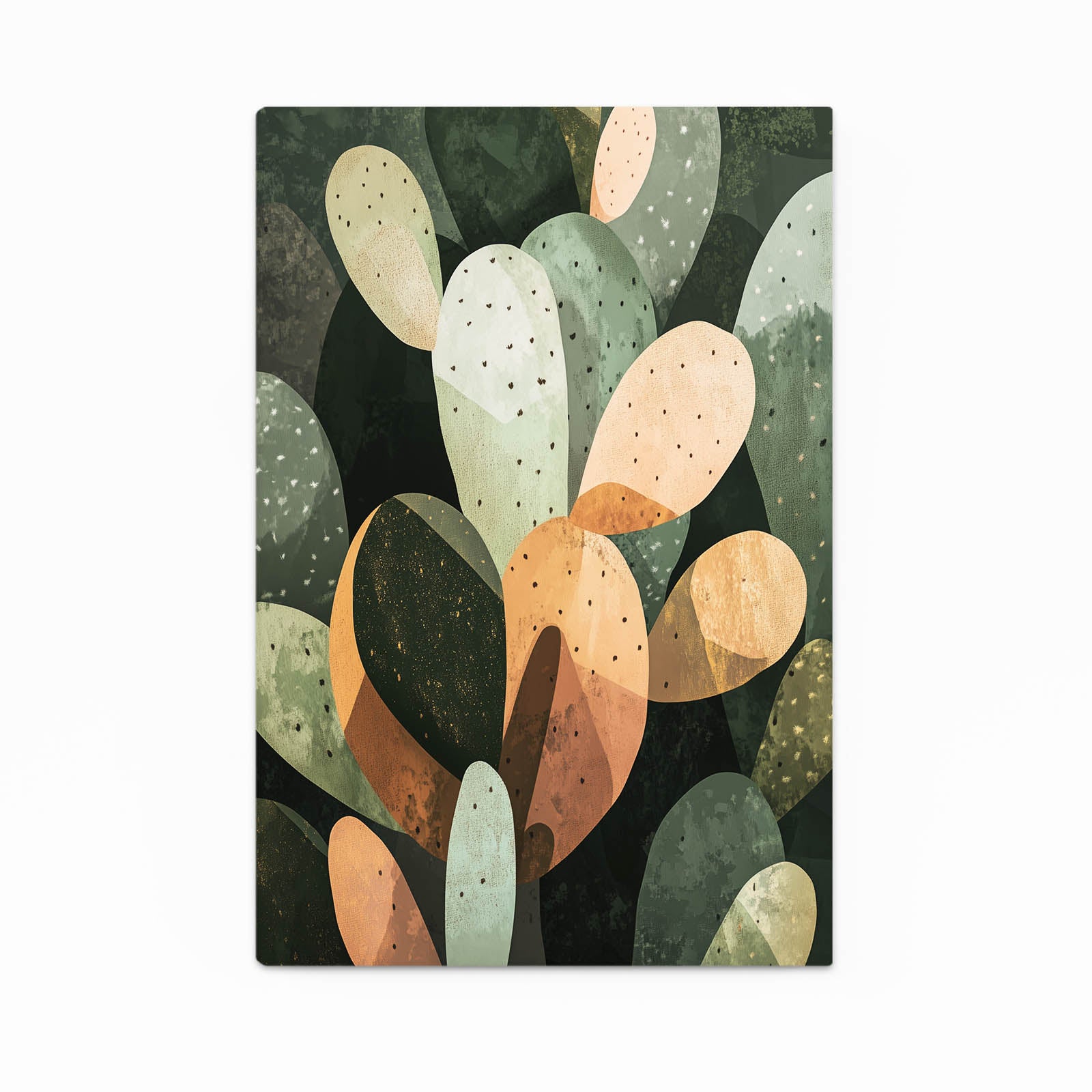 Muted Paddle Shapes Cactus Canvas Art – muted paddle shapes cactus canvas print