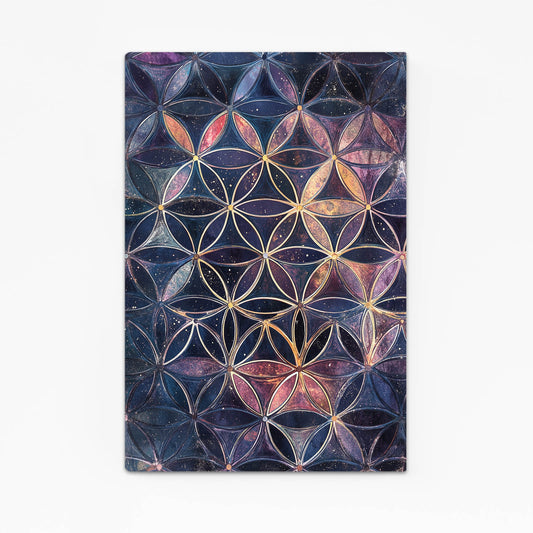 Muted Violet Lattice Flower Of Life Art – muted violet lattice flower of life canvas print