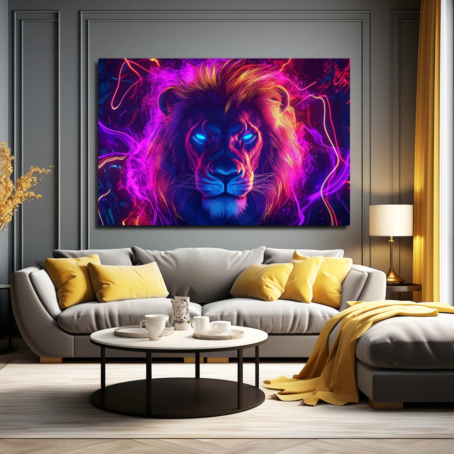 Mystic Glow Lion Wall Art