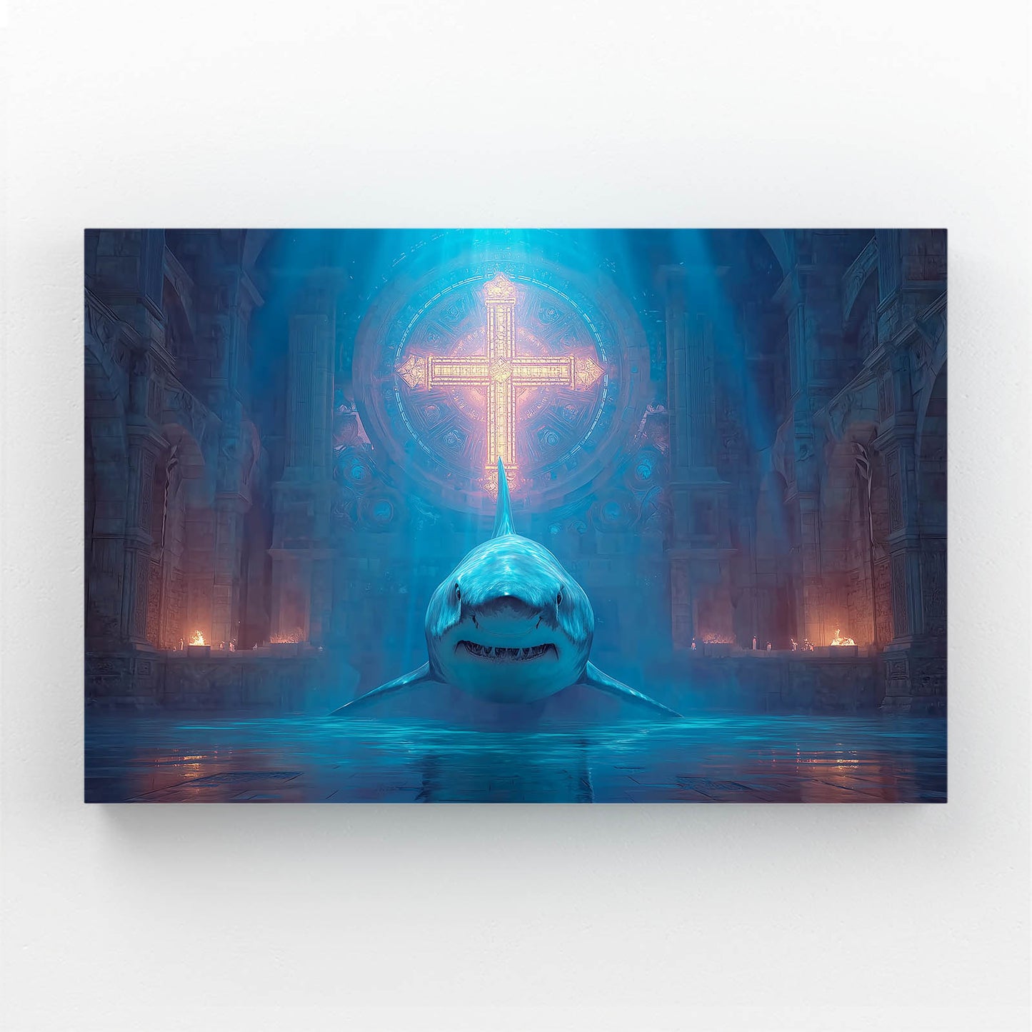 Mystic Glow Sanctuary Shark Wall Decor – mystic glow sanctuary shark canvas print