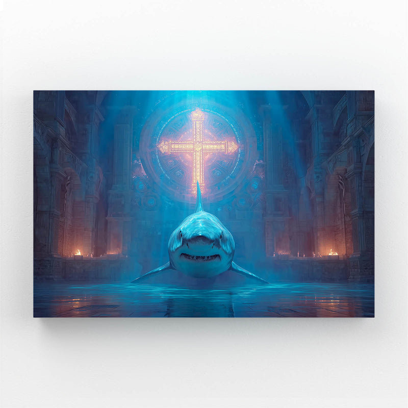 Mystic Glow Sanctuary Shark Wall Decor – mystic glow sanctuary shark canvas print