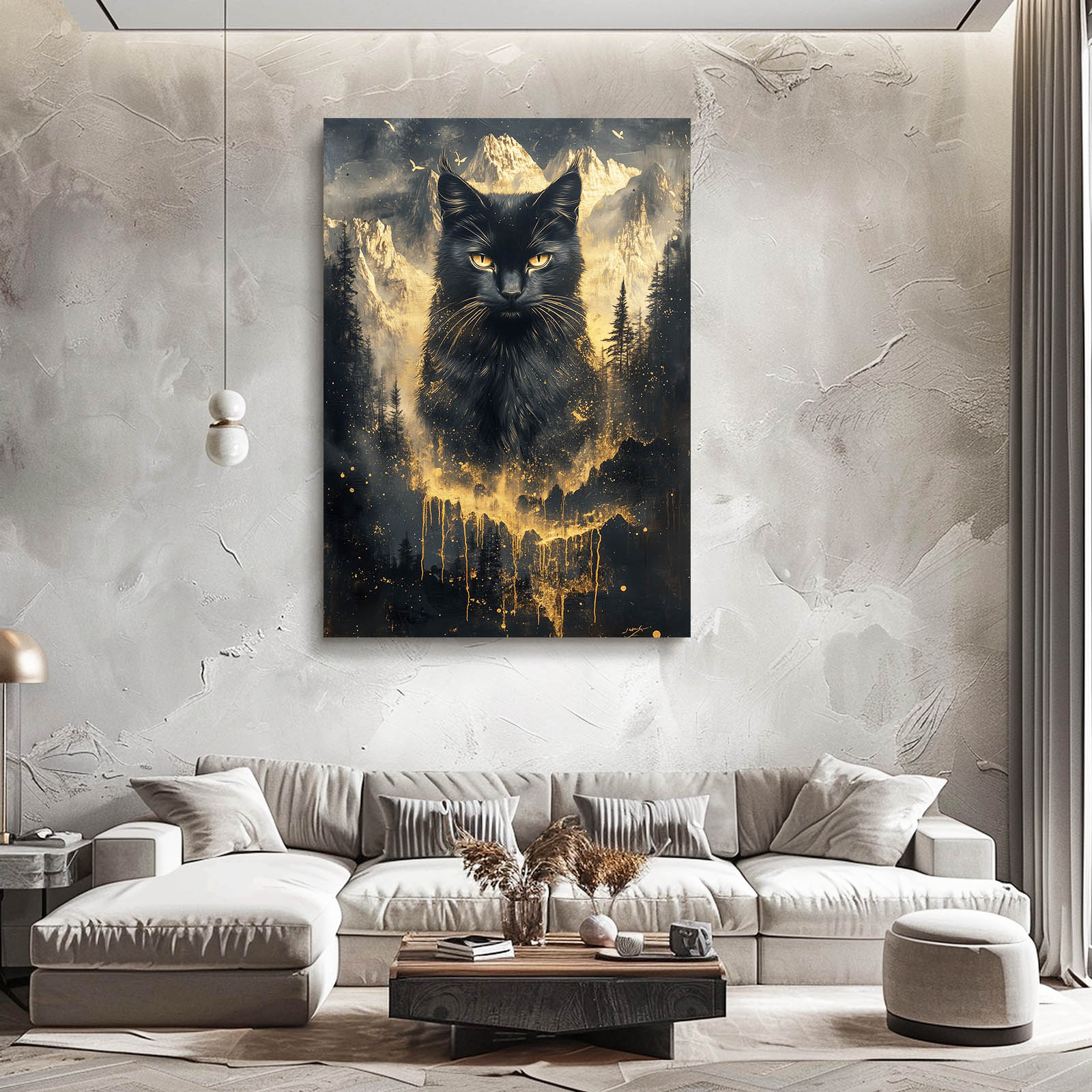 Mystic Mountains Cat Wall Art