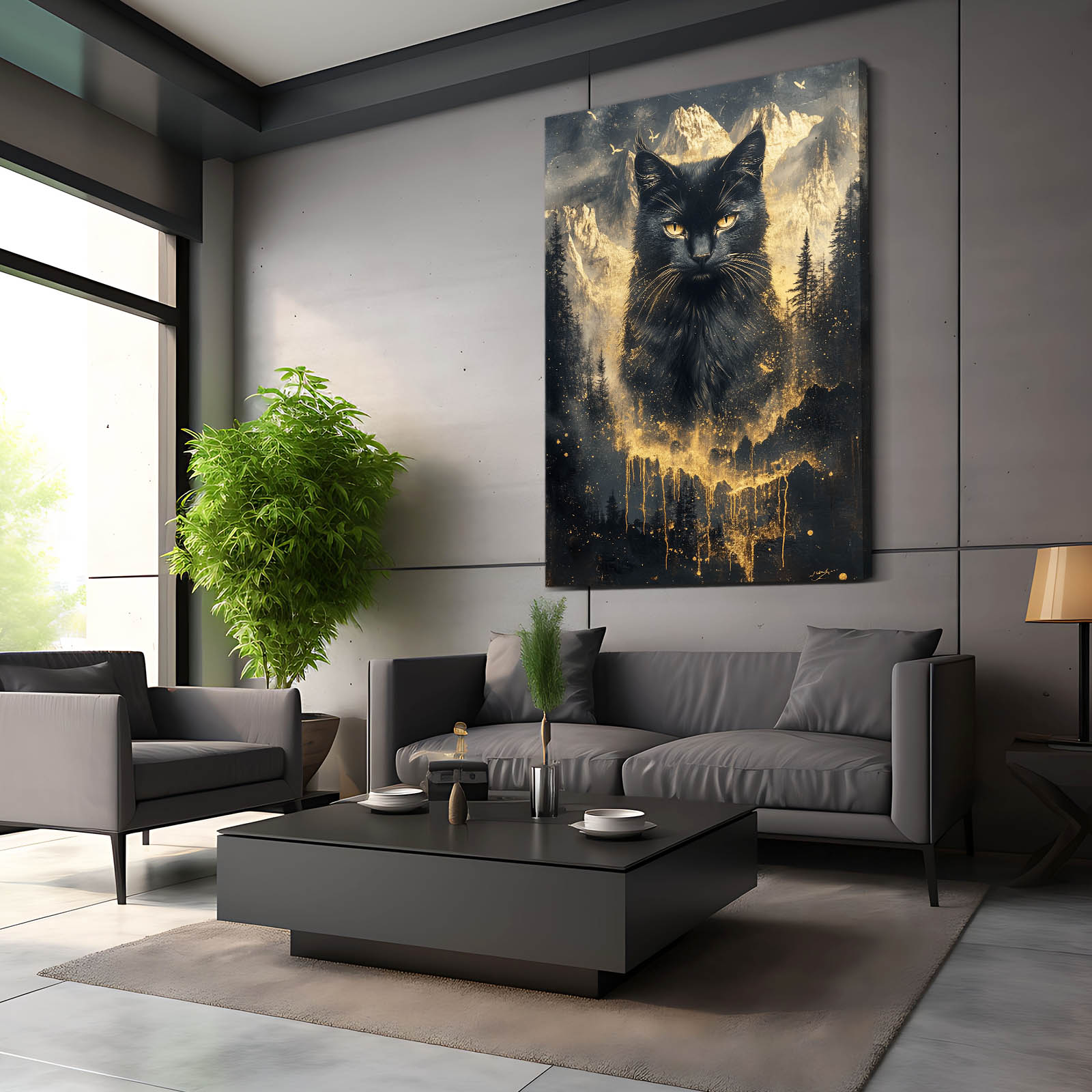 Mystic Mountains Cat Wall Art