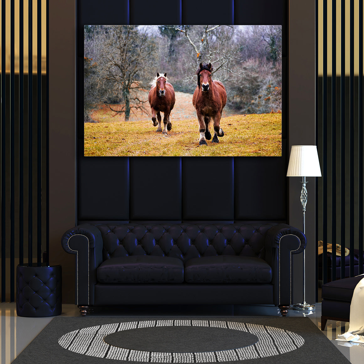 Natural Colors Horse Canvas – angled canvas view on white background