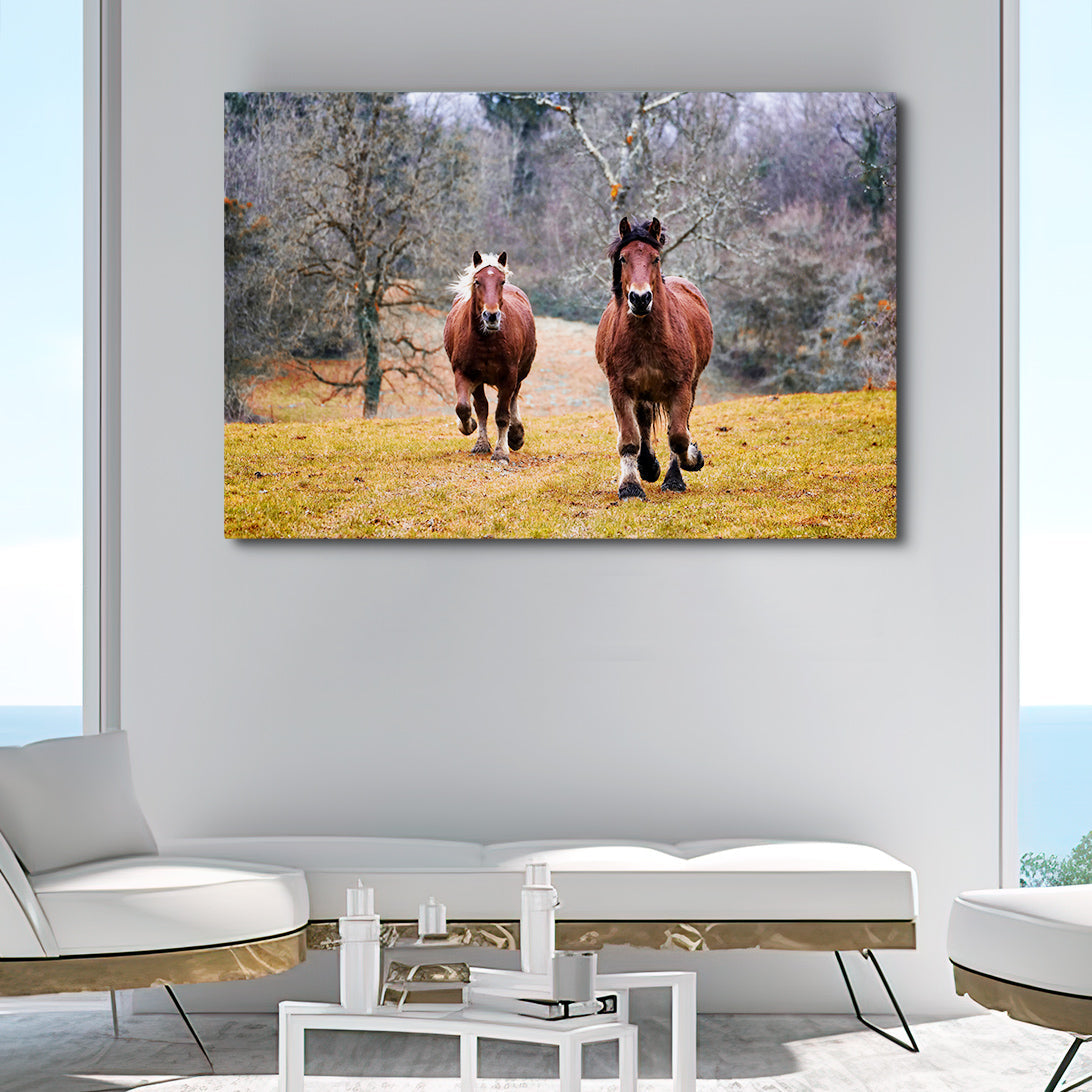 Natural Colors Horse Canvas – angled canvas view on white background