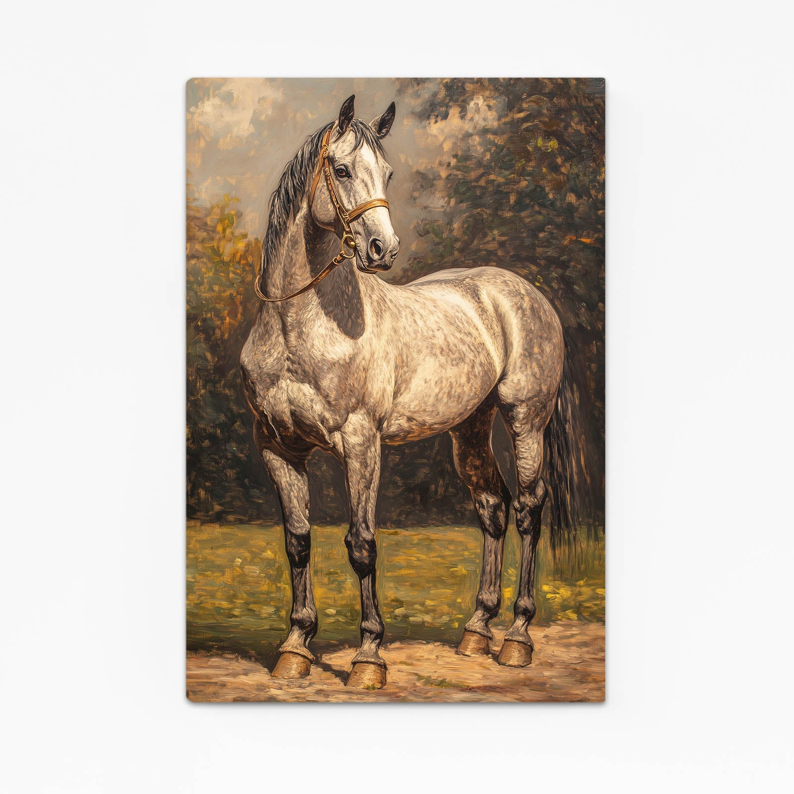 Naturalism Horse Wall Art – angled canvas view on white background