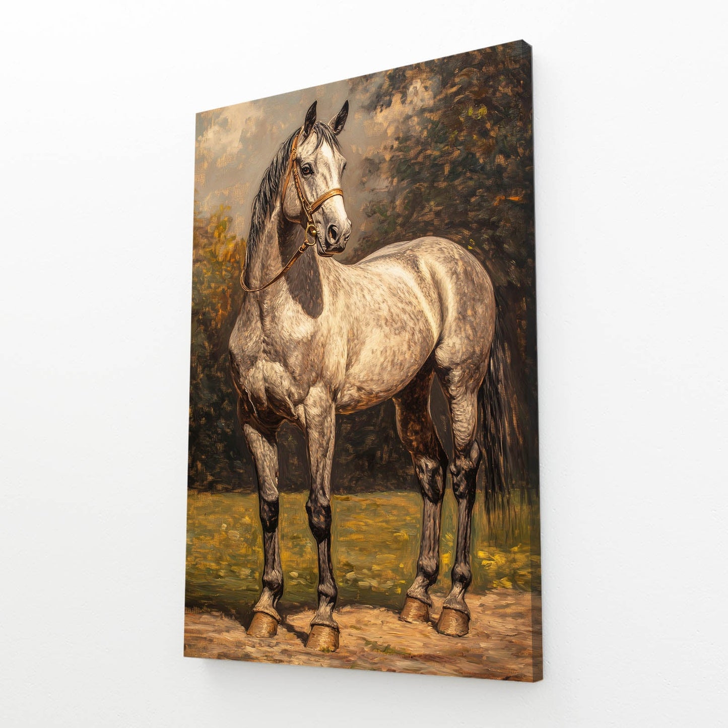 Naturalism Horse Wall Art – angled canvas view on white background