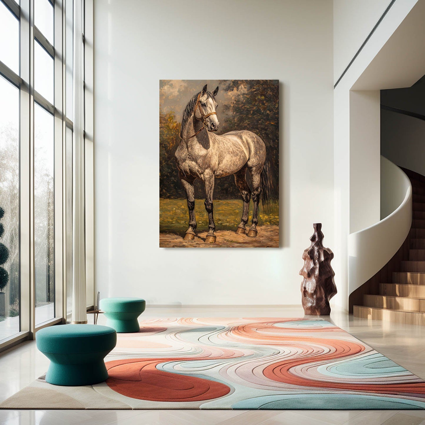 Naturalism Horse Wall Art – angled canvas view on white background