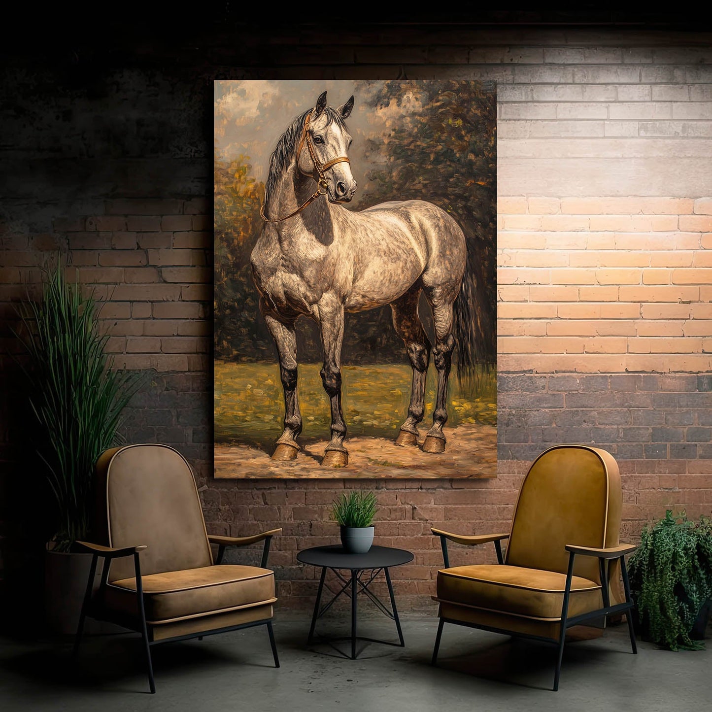 Naturalism Horse Wall Art – angled canvas view on white background