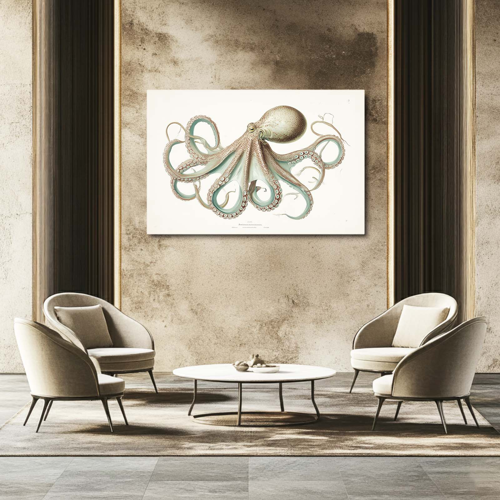 Naturalist Plate Octopus Art – styled in a furnished interior