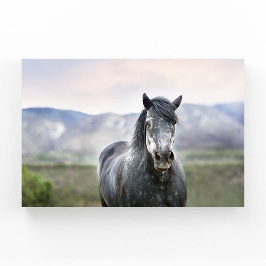 Nature Horse Art – angled canvas view on white background