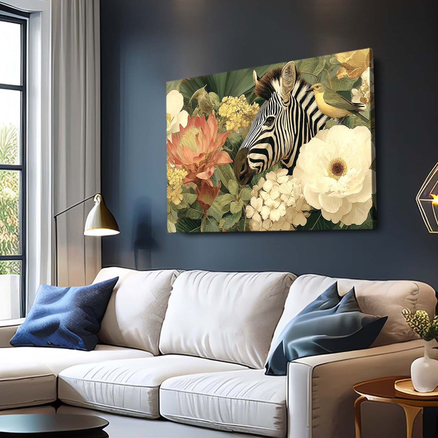 Nature Zebra Art – styled in a furnished interior