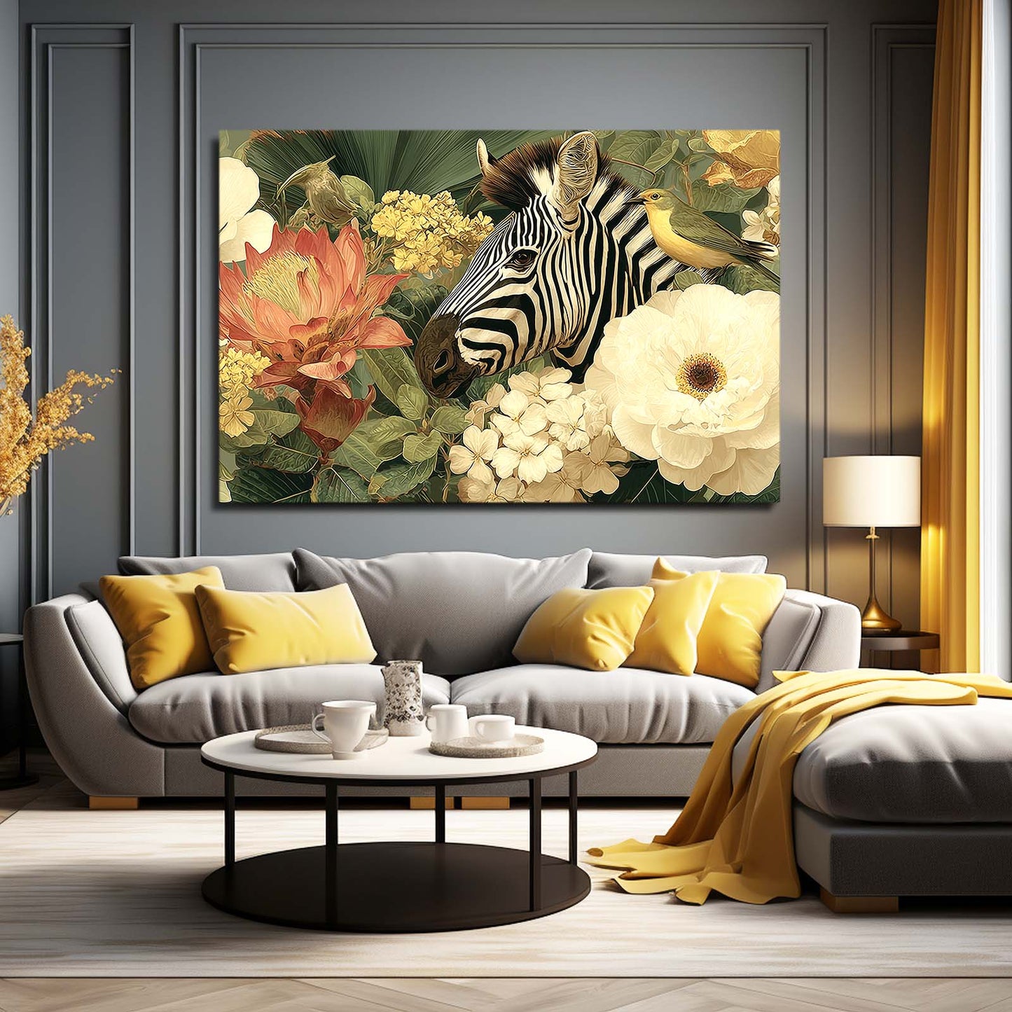 Nature Zebra Art – styled in a furnished interior