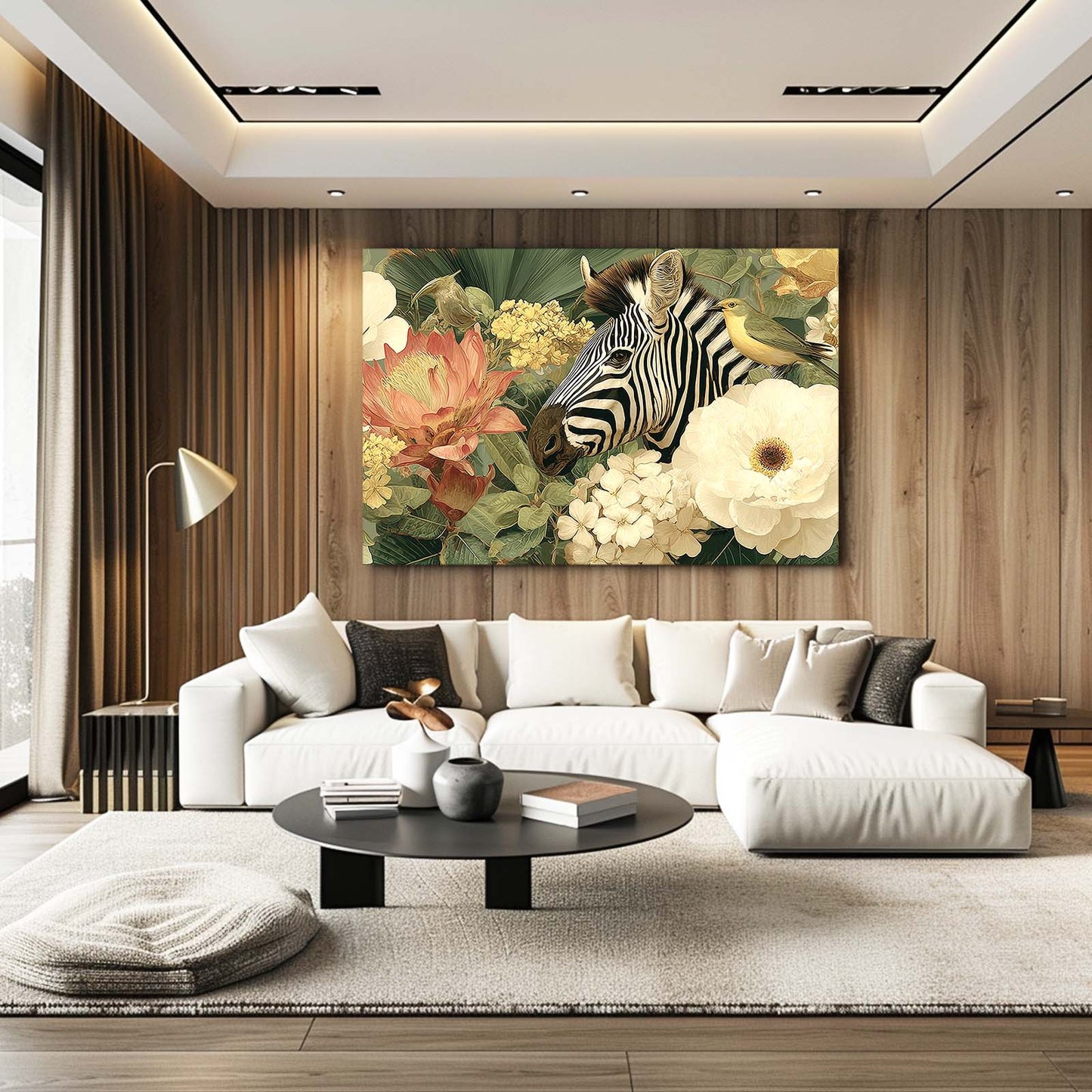 Nature Zebra Art – styled in a furnished interior