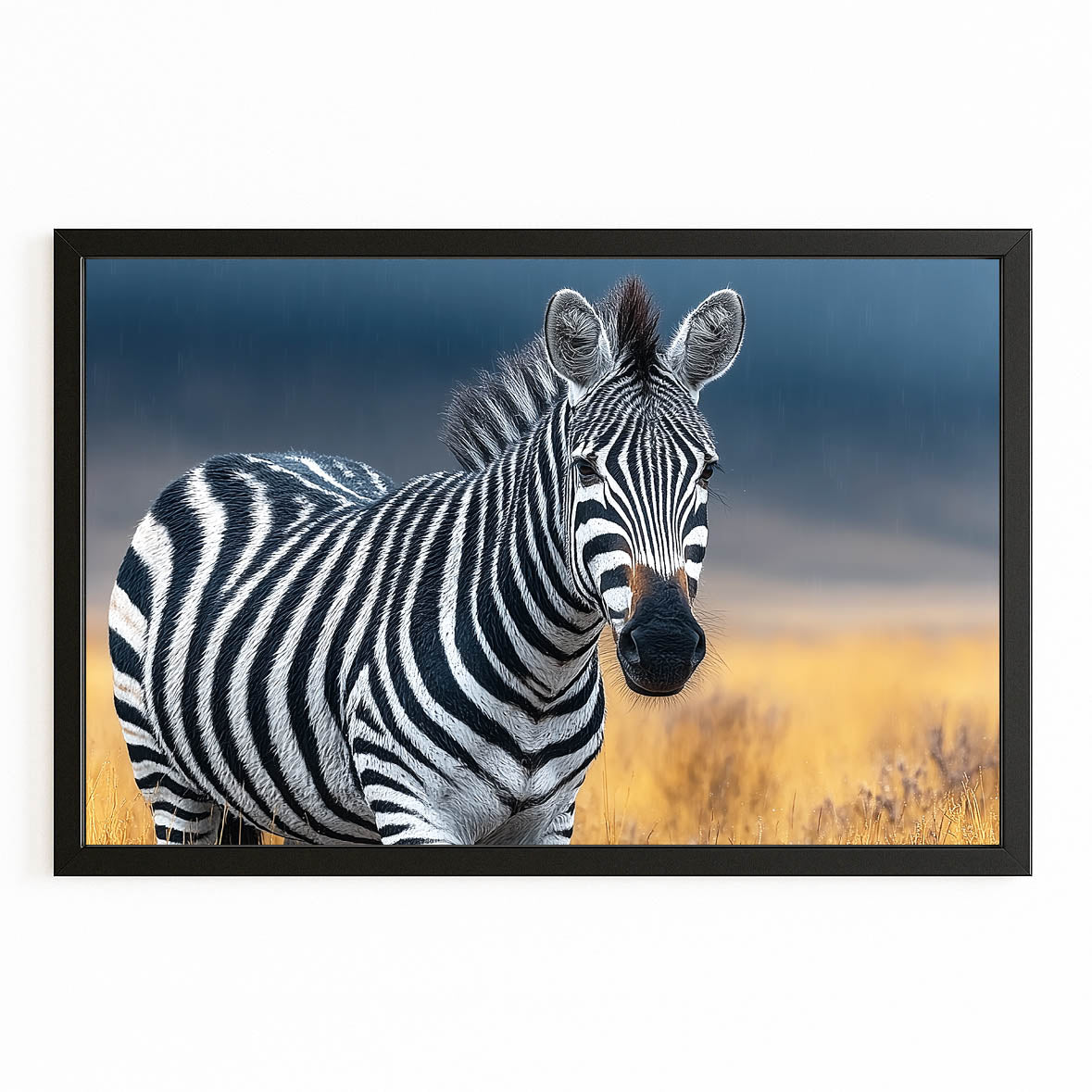 Nature Zebra Prints – with Premium Black frame on white background