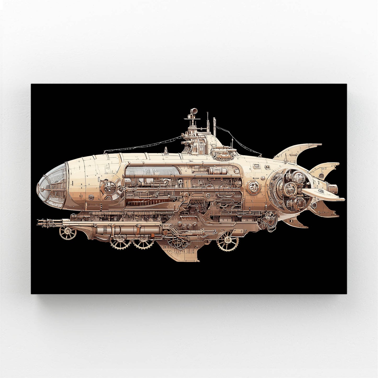Nautilus Steam Submarine Steampunk Art – nautilus steam submarine steampunk canvas print