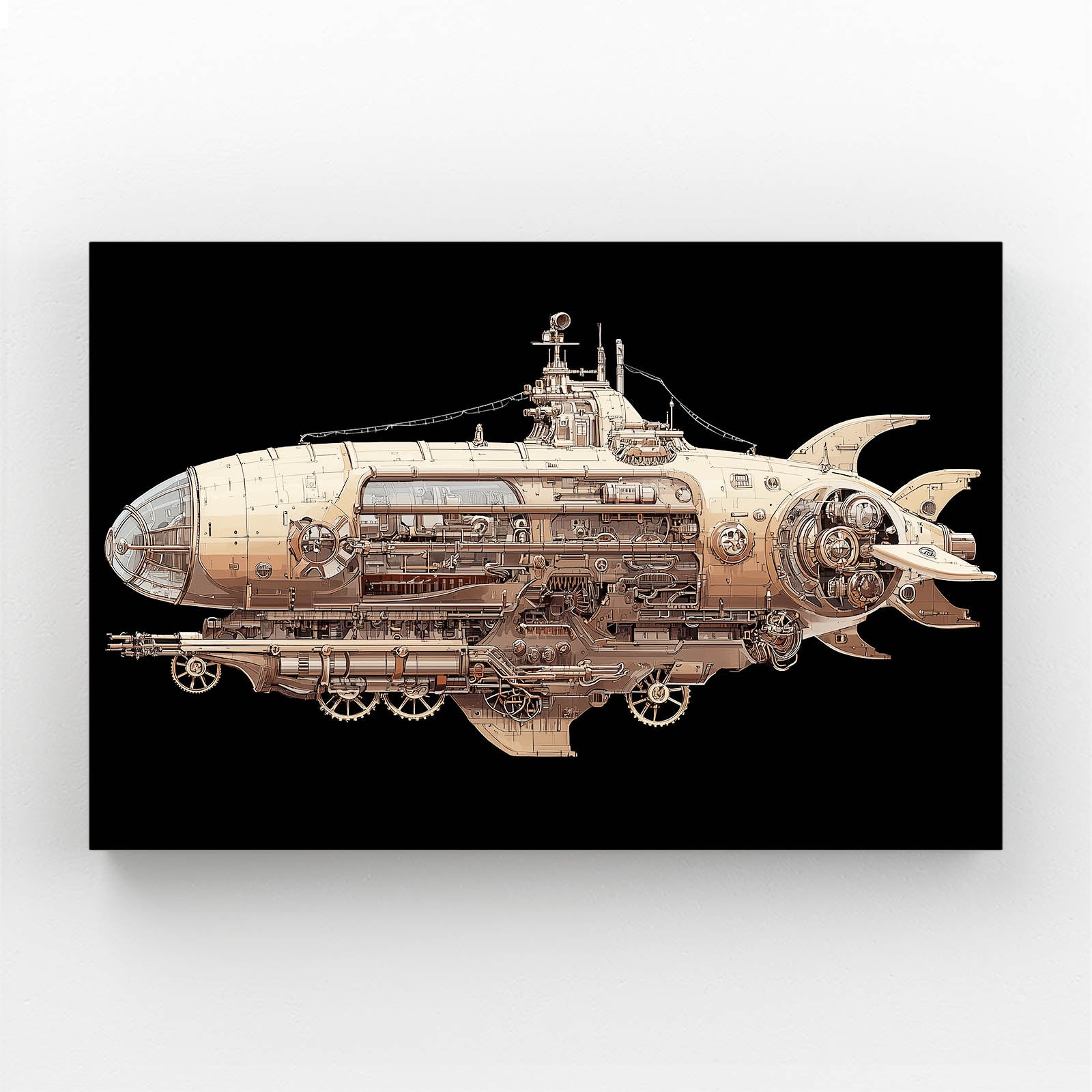 Nautilus Steam Submarine Steampunk Art – nautilus steam submarine steampunk canvas print