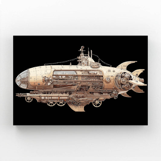 Nautilus Steam Submarine Steampunk Art – nautilus steam submarine steampunk canvas print