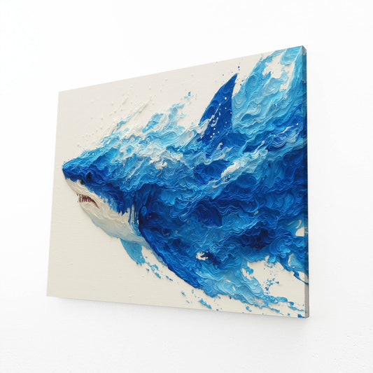 Navy Ink Splash Shark Canvas Art – navy ink splash shark canvas print