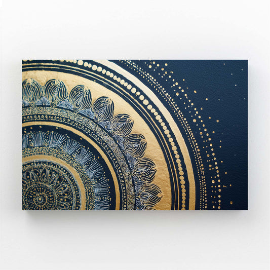 Navy Mandala Arc Gold Canvas – navy mandala arc gold canvas print