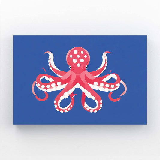Navy Poster Red Octopus Canvas – navy poster red octopus canvas print