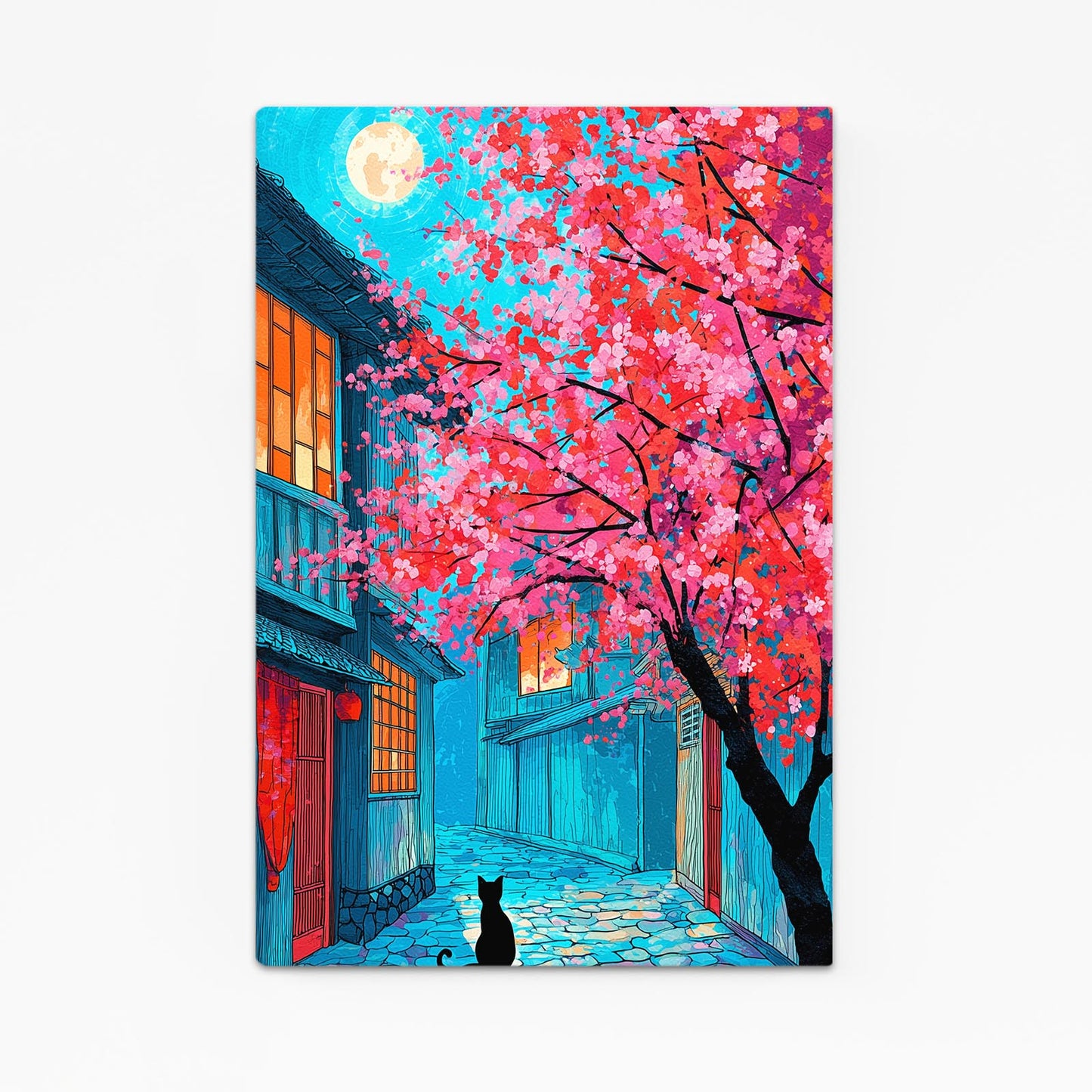 Neon Alley Cat Cherry Blossom Canvas – neon alley cat cherry blossom canvas print