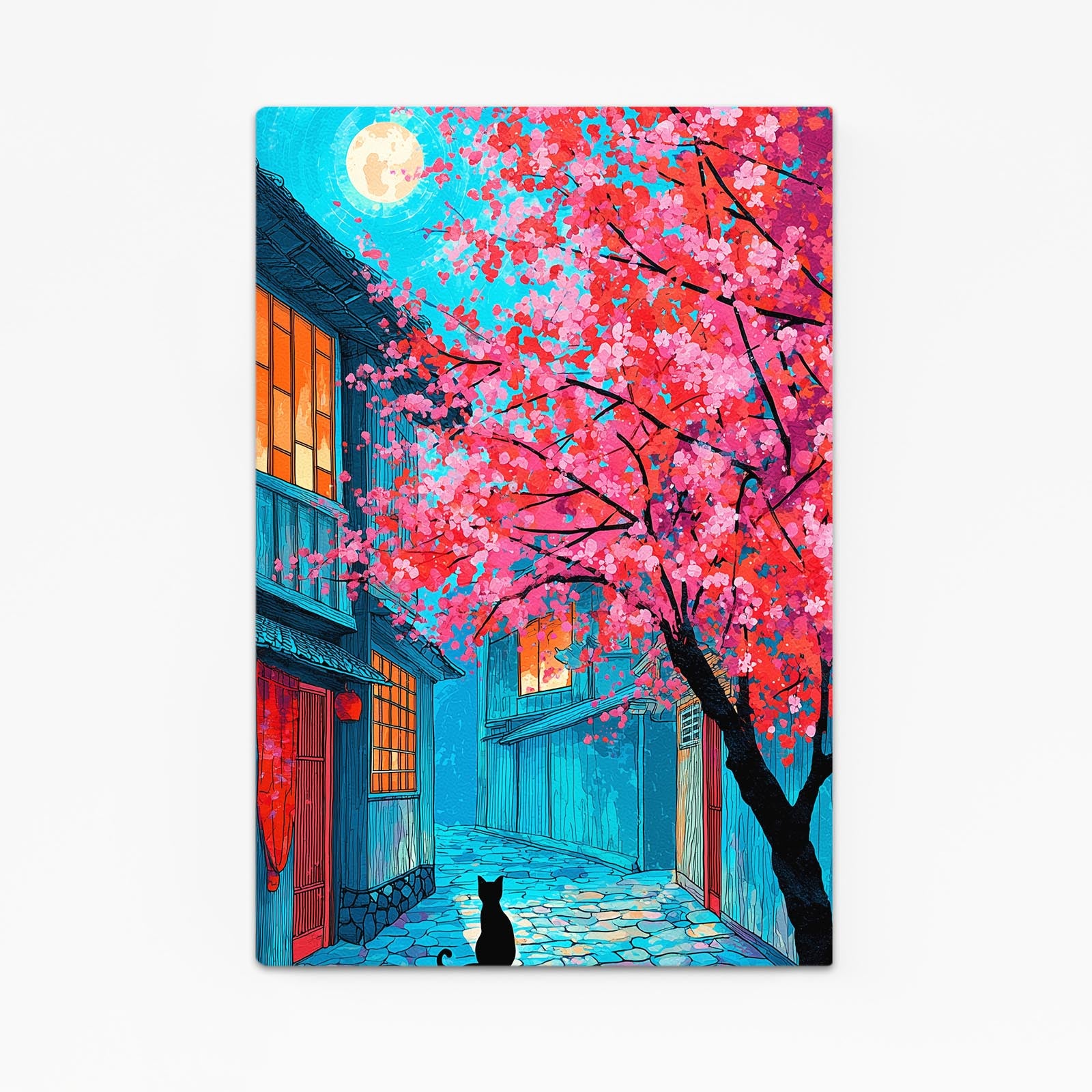 Neon Alley Cat Cherry Blossom Canvas – neon alley cat cherry blossom canvas print