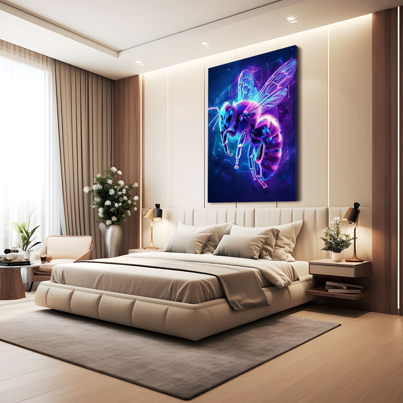 Neon Bee Art