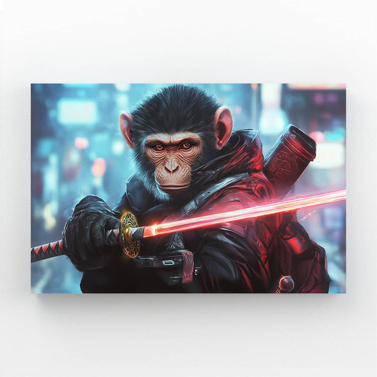 Neon Blade Ronin Monkey Art – neon blade ronin monkey canvas print