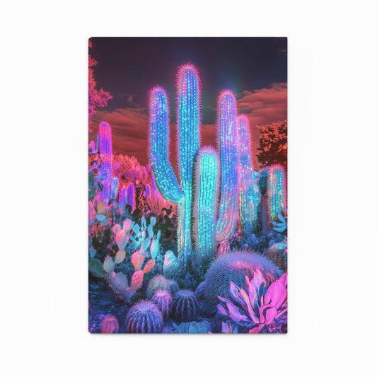 Neon Bloom Desert Cactus Canvas Art – neon bloom desert cactus canvas print