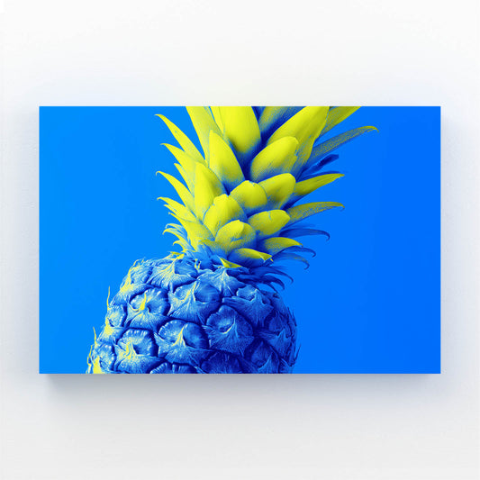 Neon Blue Pineapple Fruit Canvas Art – neon blue pineapple fruit canvas print