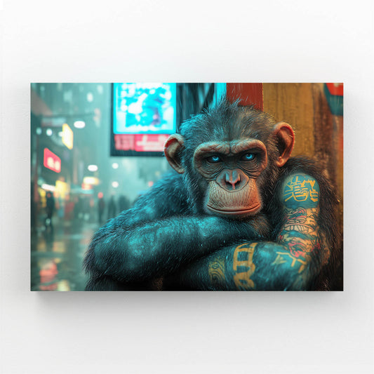 Neon City Ink Monkey Wall Decor – neon city ink monkey canvas print