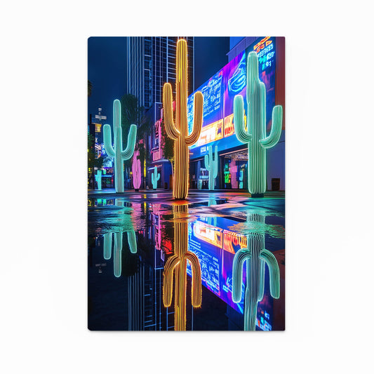 Neon City Street Cactus Prints – neon city street cactus canvas print