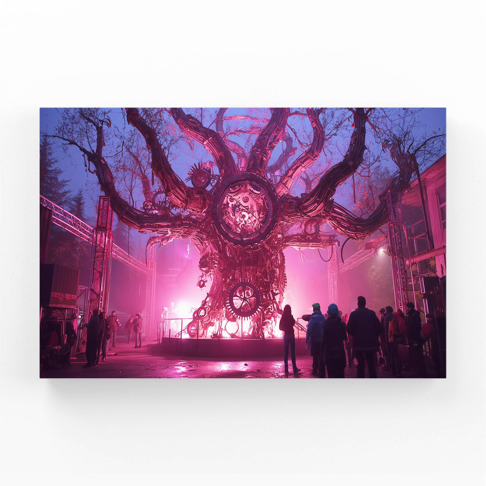 Neon Gear Tree Titan Steampunk Wall Decor – neon gear tree titan steampunk canvas print