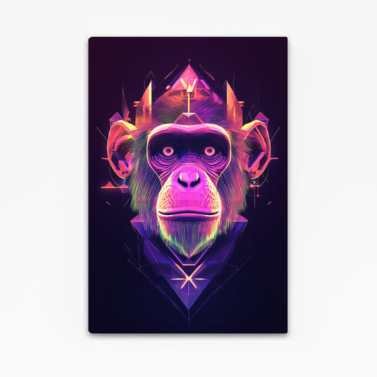 Neon Geometric Head Monkey Art – neon geometric head monkey canvas print