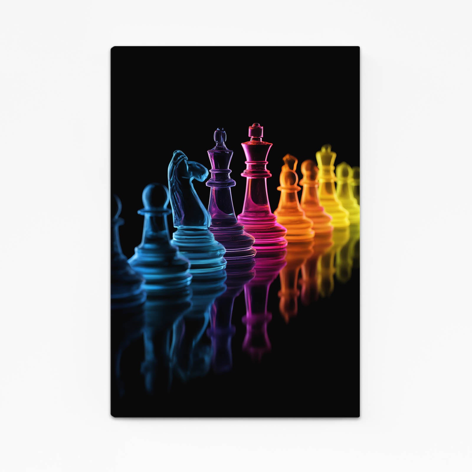 Neon Gradient Lineup Chess Wall Art – neon gradient lineup chess canvas print