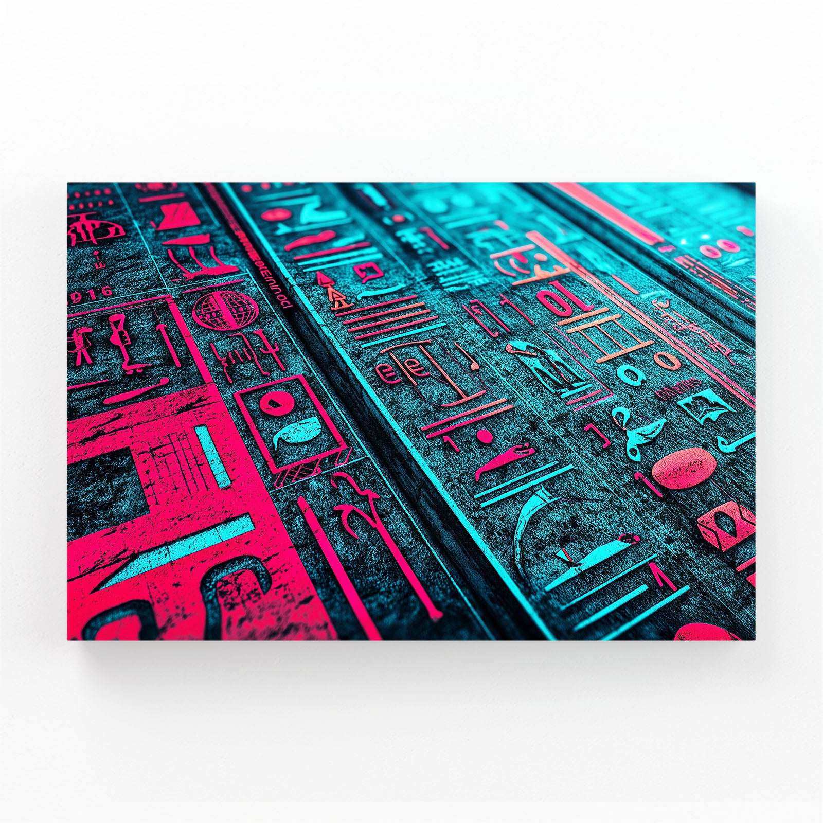Neon Hieroglyph Pattern Egyptian Prints – neon hieroglyph pattern egyptian canvas print