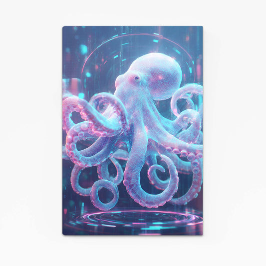 Neon Hologram Octopus Canvas Art – neon hologram octopus canvas print