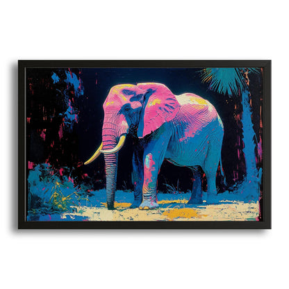 Neon Jungle Elephant Art
